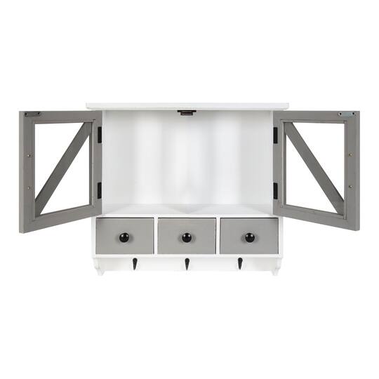 Kate and Laurel Hutchins Decorative Three Drawer Wood Wall Cabinet